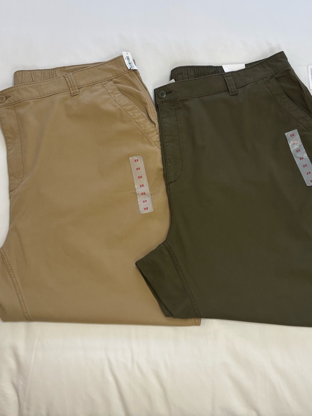 NWT Old Navy Women's Bundle Of 2 OGC Chino Tapered Ankle Pants, Tan/Green, 3X